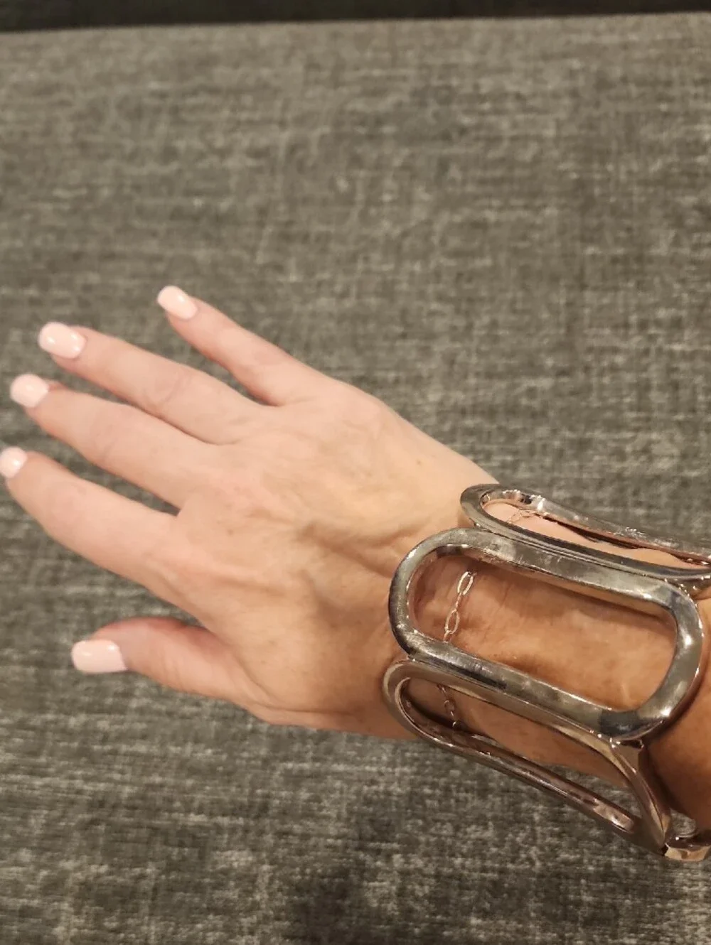 Silver Tone Hinge Bangle